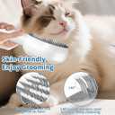 Cat Steam Brush for Indoor Cat Dog 5 In 1 Pet Fur Remover Tool for Shedding & Grooming Anti-Static Spray Hair Removal Comb with Release Button Long Short Hair Pet Dog Supplies - White