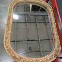 Rustic Oval Rattan Mirrors for Wall 16 X 24 Inch, Hanging Wood Frame Mirrors for Bedroom, Handmade Unique Coastal Mirror Wall Decorative for Bathroom Entryway, Horizontal or Vertical