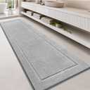 anllugs Bathroom Rugs, Non-Slip Bath Runner Rugs, 30" x 96", Light Grey