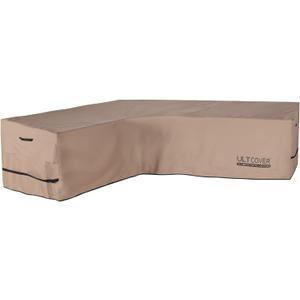 ULTCOVER Patio L-Shaped Left Facing Sofa Cover Waterproof for 6-Seater Outdoor Sectional Furniture Couch 85x110 inch Wide (85"/110"(W)x32"(D)x30"(H), Brown (L-shaped))