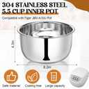 Baderke Replacement Rice Cooker 304 Stainless Steel 5.5 Cup Inner Pot Compatible with Tiger JBV-A10U Pot, Non-stick Inner Bowl, Durable Pots for Multi-cookers, Easy to Clean and Dishwasher Safe