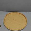Bamboo Serving Platter, Round Wood Tray, Wooden Serving Tray, Fruit, Bread, Salad Plate, Charcuterie Serving Board, 9.8 inch