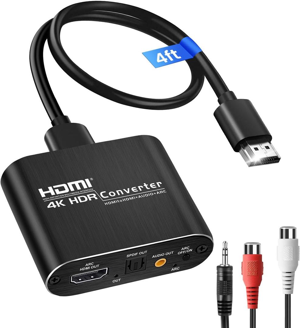 avedio links HDMI ARC Audio Extractor Converter 4K@60Hz, HDMI to Optical Toslink SPDIF + 3.5mm AUX Jack Stereo Audio Adapter Converter Splitter Inserter Embedder Support HDCP2.2 Digital PCM DTS 5.1 avedio links HDMI ARC Audio Extractor Converter 4K@60Hz, HDMI to Optical Toslink SPDIF + 3.5mm AUX Jack Stereo Audio Adapter Converter Splitter Inserter Embedder Support HDCP2.2 Digital PCM DTS 5.1