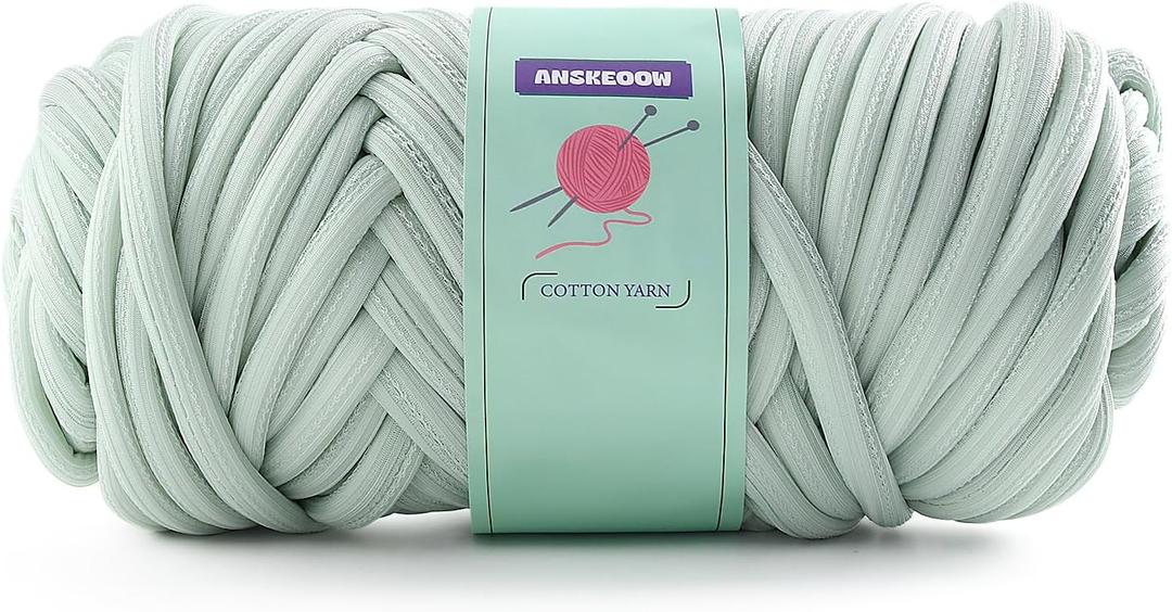 Chunky Yarn for Hand Knitting & Crocheting, Thick Big Twist Tubular Yarn for Making Blankets, Bags, Baskets, Pillows & Pet Nests - 0.55lb/250g Matcha Green