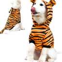NACOCO Halloween Dog Tiger Costume-Pet Cosplay Clothes Cat Coat Hoodie Outfits Warm Winter Apparel for Dog Small and Medium Cat(L)