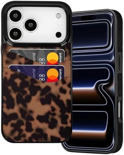 BayPastel X for iPhone 17 Pro Wallet Case Card Holder Slot Slim Cute Design Soft Leather Protective Phone Case with 2 Credit Card Pockets Cover 6.3 inch for Women Men,Turtle Shell