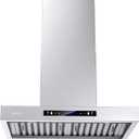 IKTCH 30 inch Wall Mount Range Hood, 1200 CFM Ducted Range Hood with 4 Speed Fan, Durable Stainless Steel with Gesture Sensing & Touch Control IKP01-30