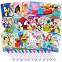 12 Mess Free Imagine Ink Coloring Book Set for Kids - Bulk Bundle with 12 No Mess Coloring Books (Sonic, Bluey, Mickey, Minnie, Spidey, Peppa Pig)