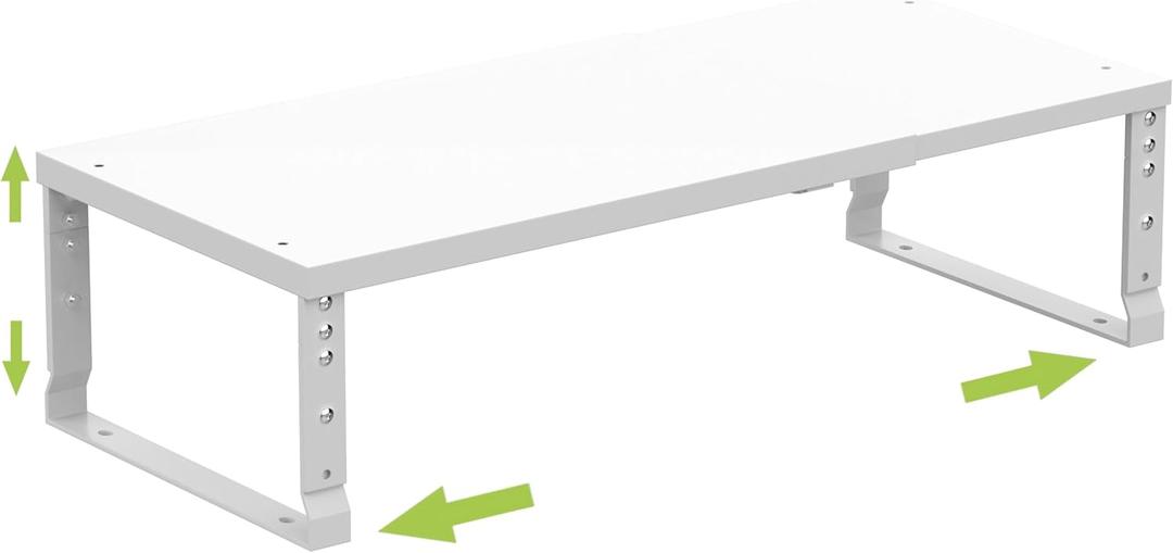 Expandable Stackable Spice Rack Organizer for Kitchen Cabinet,Adjustable Counter Shelf, countertop, Pantry,Cupboard,Bathroom,Bedroom(1Pack/White/Large) (LARGE:10.2"D x 16.7~26.6"W x 6.1"/7.5"H)