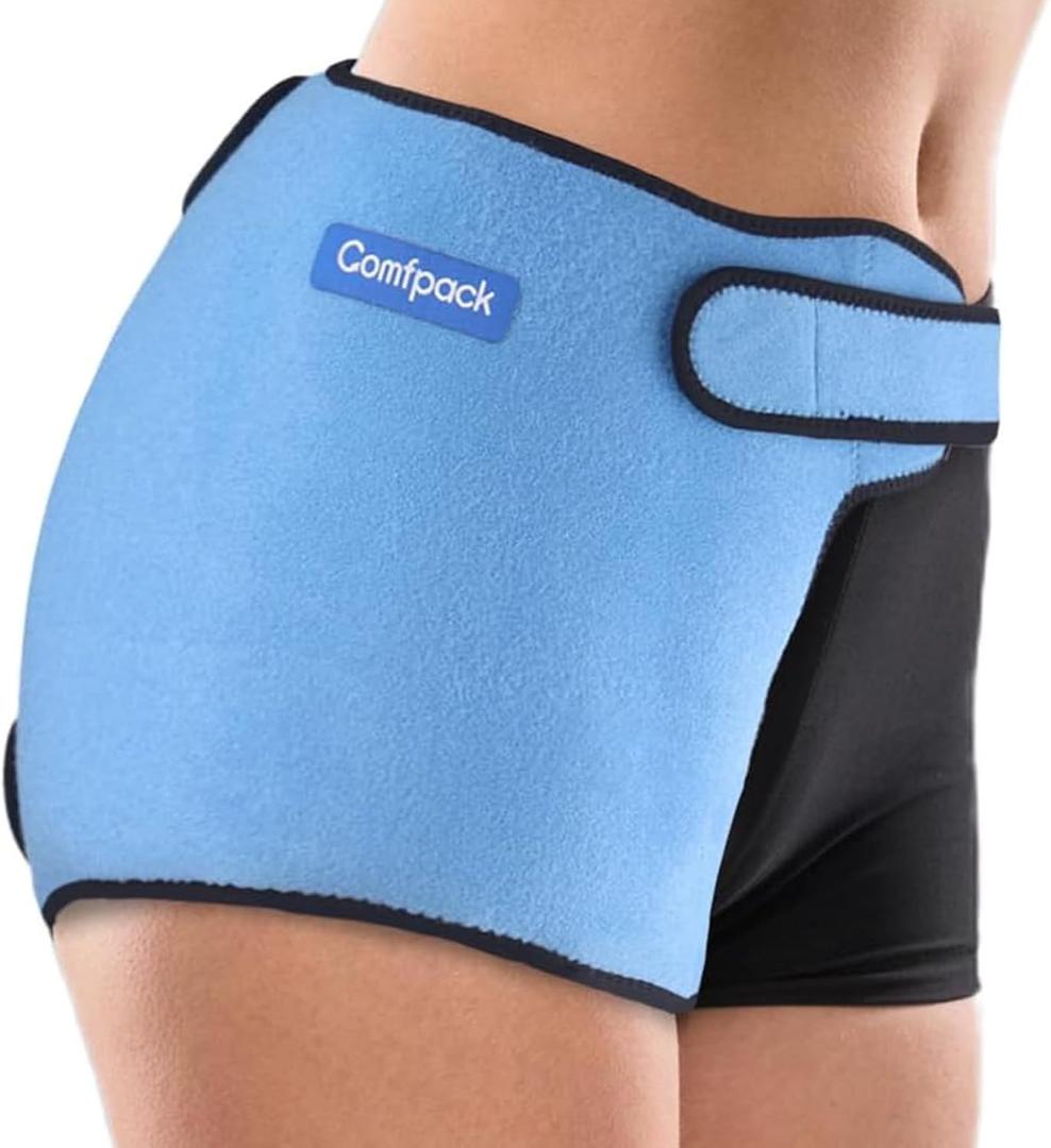 Hip Ice Pack Wrap for Injuries Reusable, Hip Brace with Hot Cold Pack, Hip Gel Kit for Pain Relief, Bursitis, Replacement Surgery, Hip Injuries, Hip Flexor Pain, Hamstring, Sciatic