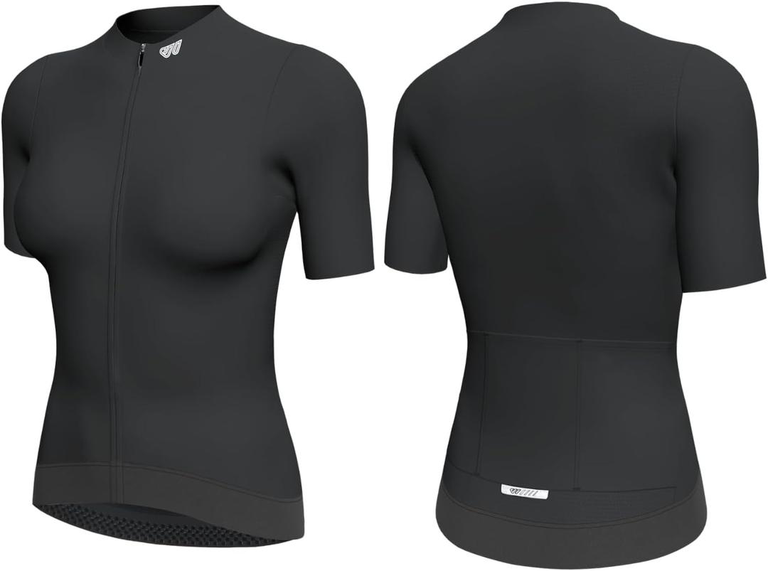 Wulibike Cycling Jersey Women Short Sleeve,Breathable Bike Shirt with 3 Rear Pockets for Summer Road Cycling & Casual Rides M