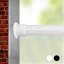 Room Divider Tension Curtain Rod For Windows 121 to 161 Inch,Extra Long Tension Rods Outdoor Curtain Rod, Adjustable Spring Window Tension Rod Pressure Extendable Curtain Rod,Black