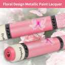 Pink Pool Cue 19oz - 58 inch Canadian Maple Wood 13mm Leather Tip, Floral Design Metallic Paint Lacquer, 3/88 Joint with Case, Chalks, Gloves, Protectors