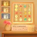 Handmade Dried Flower LED Cute lamp, 3 Way Dimmable Cute Pressed Flower Bedside Lamp with Wooden Frame for Wooden Frame, Ideal for Desk, Table, Bedroom, Living Room, Office