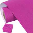 BEISHIDA Hot Pink Glitter Gift Wrapping Paper Roll Solid Color Sparkle Bulletin Board Paper Christmas Gift Wrap Paper for Flower Wrapping Wedding Birthday Graduation Gift Wrapping (17inchesX32.8ft)