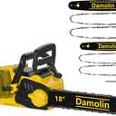 40V(20V*2) 16"+18" 2-IN-1 Brushless Chainsaw Cordless, Electric Powered Chainsaw Compatible with Dewalt Battery with Auto Oiler & Safety Lock Brake, for Tree Trimming Branch Wood Cutting(ONLY TOOL)