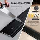 Raytano 36" L 4" W 0.5" H Extra-Sturdy Aluminum Door Threshold Strip,Thicken Floor Transition Strip for Commercial and High Traffic Places, Size 36in×4in×0.5in (Black)