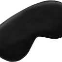 Natural Silk Sleep Mask, Blindfold, Super Smooth Eye Mask (Black)