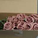 Hotop 40 Pcs Rose Artificial Flowers Bulk with Long Stem,Realistic Silk Fake Roses Bouquet for Home Wedding Centerpieces Party Table Decoration Valentines Gifts(Dusty)