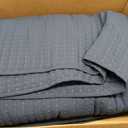 WRENSONGE King Size Quilt-3 Pieces Lightweight Blue Grey Bedspreads King Quilt Bedding Set for All Seasons, Soft Summer Coverlet with 2 Pillow Shams Suitable for Bed, Couch, Quilt Blanket