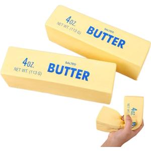 2pcs New Butter Squishy Style Slow-Rebound Cute Squishy Toy, Realistic Soft Squeeze Stress Reliever, Ideal Gift for Adults to Alleviate Anxiety and Reduce Stress.