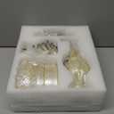 Creative Scents Shannon Beige Bathroom Accessories Set, 4-Piece Bathroom Set - Decorative Bathroom Accessory Set Features: Soap Dispenser, Toothbrush Holder, Tumbler and Soap Dish, Gift Packaged