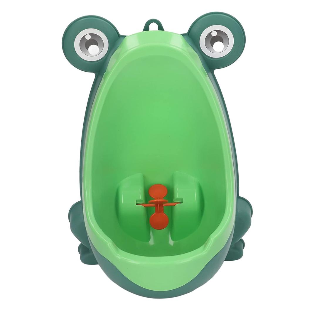 Potty Training Urinal for Boys, Kids Wall Mounted Toilet with Funny Aiming Target, Cute Cartoon Animal Shape Potty for Toddlers Children, Green Standing Urinal