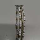 VISOOM Beaded Boho Bracelet Compatible for Apple Watch Band 42mm/44mm/45mm Series 9 8 7 SE Series 6/5/4 Women Fashion Cute Handmade Crystal Beads Stretchy Watch Strap for iWatch Bands Series 3/2/1