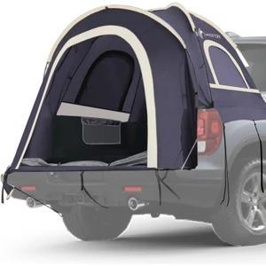 Pickup Truck Tent, Fit 5.5-6, 6.5ft Truck Bed, Waterproof PU3000 high Density Polyester Oxford, Windproof Pole and Insect-Prevention Double Layer Mesh Window & Door, Unique Rear Window Pipe