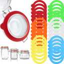 30 Pieces Silicone Jar Gaskets Replacement Reusable Seals Leak-proof Silicone Gasket Sealing Rings for Regular Mouth Canning Jars, 6 Colors