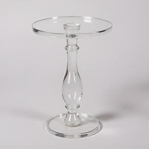 LIKENOW Acrylic End Table,Acrylic Side Table,Modern Nightstand with Clear Small Round Top and Solid Post for Living Room,Bedroom and Lobby 15.7x15.7x19.5 High inches (Medium)