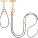 ABJFJE Crystal Phone Lanyard Crossbody & Wrist Strap Phone Strap Crossbody & Wrist Lanyard Anti Theft Phone Strap for Women (White)