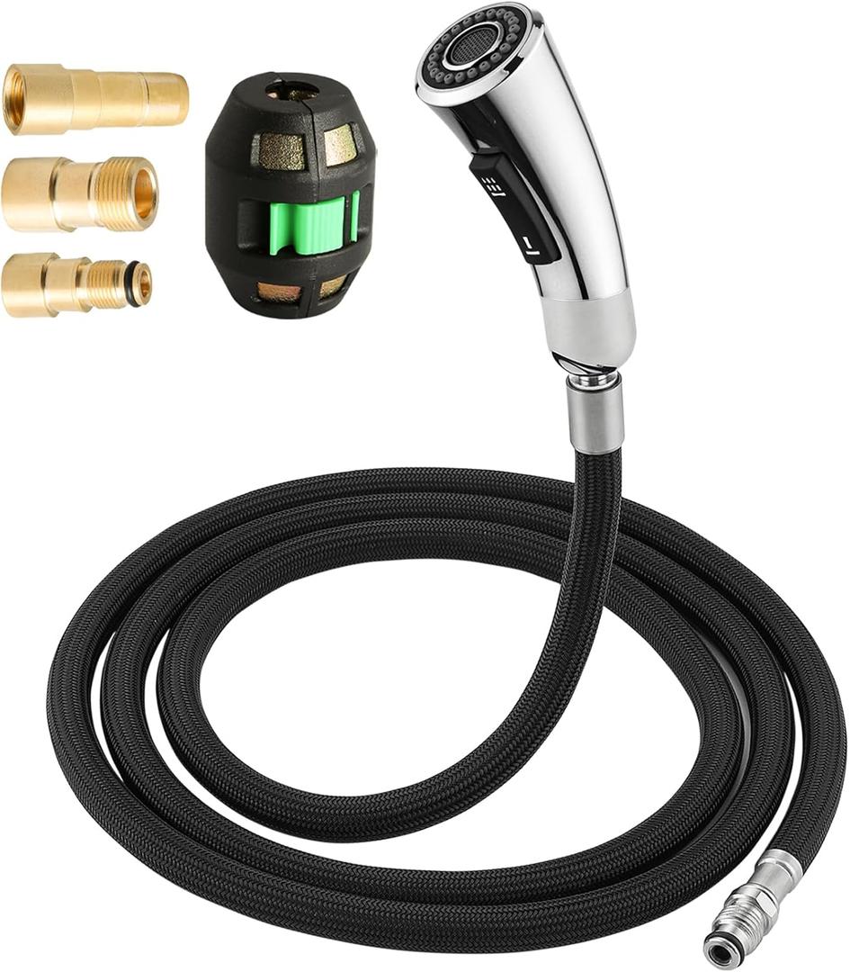 K-1219935-BC Hose Kit for Kohler Pull Down Kitchen Faucet, 68 Inches Pull-Out Kitchen Faucet Hose Replacemnet Part of K-1304674-BC, Spray Hose Replacement Hose Kit (Chrome)