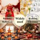 Goodluck 175 Pcs Red Plastic Plates, Clear Plastic Silverware Disposable Plates Set, Include 50 Plates, 25 Pack Pre Rolled Napkins with Silverware, 25 Cups for Party, Christmas, Graduation, Wedding