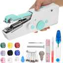 Handheld Mini Sewing Machine, Portable Sewing Machine with Sewing Supplies for Fast Stitching and Home DIY, Travel (Blue)
