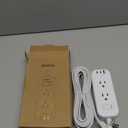 Extension Cord 15 ft - Power Strip Surge Protector, Flat Plug with 6 AC Outlet Extender 3 USB Ports (2 USB-C), 1080J, Multi Plug Outlets Desktop Charging Station for Home College Dorm Room Essentials
