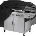 BBQ Grill Cover, 75 Inch Waterproof Burner Gas Grill Cover, Patio Barbecue Grill Cover for Char Broil, Windproof & UV-Resistant, Gas Smoker Cover with Adjustable Drawstring (75x28x46inch)