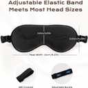 Uamector Silk Eye Mask for Sleeping, Adjustable & Super Soft Sleep Mask, Breathable Blindfold for Men & Women, Perfect Light Blocking for Night, Travel, Nap, Yoga, and Meditation (Black)