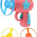 Interactive Cat Toy Flying Disc Launcher Set with 3 Gyroscope Flying Discs for Outdoor and Indoor Pet Play