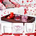 Potchen 2 Pcs Mothers Gift Set 3D Wine Glasses with Pink and Red Heart Designs, 10oz Heart Themed Wine & Water Glasses Stemless, Mother's Day Party Gift