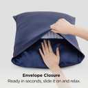 Bedsure Satin Pillowcases, Similar to Silk Pillow Cases Queen Size Set of 2, Pillow Case for Sleeping Women with Envelope Closure, Gifts for Women Men, Navy, 20x30 Inches, 2pcs