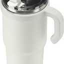 For Iced Coffee & Smoothies Never Drink from a Moldy Lid Again: 24oz Hygienic Tumbler, 100% Leakproof Lid & Removable Foldable Spout. Reinforced Base, Fits Cup Holders-Cream