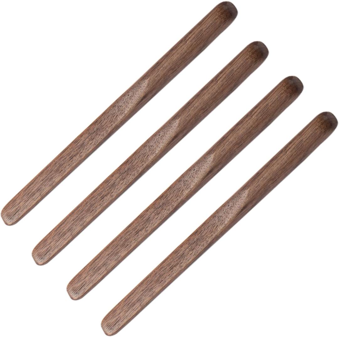 MIGAKU HOME Black Walnut Wood 4Pcs Coffee Stirrers 6 Reusable & Multifunctional for Coffee, Drinks, Tea, Milk, Oatmeal, Crafts and Oil, Butter Spreader Great for Jam, Jelly, Peanut Butter etc.