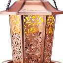 Solar Bird Feeders for Outdoors Hanging - Premium Grade Metal Bird Feeder, Chew-Proof, Weather and Water Resistant Wild Bird feeders, Outside and Garden Decoration