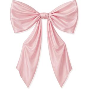 Coquette Room Decor 43 x 24 Inches Large Bow Themed Party Decorations Giant Pink Bow Decor Satin Ribbon, Contains Felt Big Pink Bow Wall Decor Girl Coquette Birthday Decorations