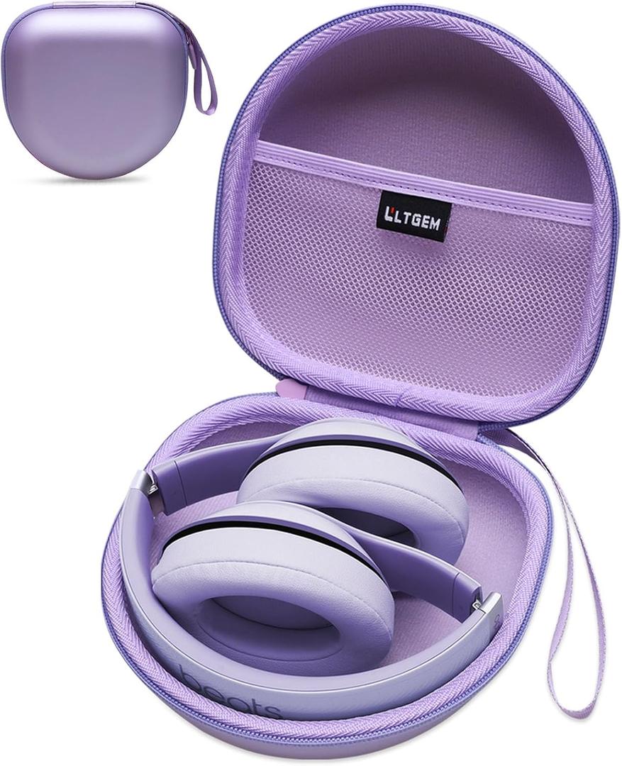 LTGEM Headphone Case Compatible with BERIBES/TOZO/KVIDIO/Beats/Soundcore Anker/JBL Noise Cancelling Over-Ear Headphones, Purple+Purple Edge
