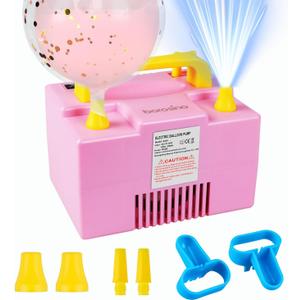 Borosino Balloon Pump Air Cooler 1000w 110v Powerful Electric Balloon Pump,Can Be Inflated for A Long Time Without Worrying About Heat,Suitable for Rapid Inflation of All Double-Layer Balloons (Pink)