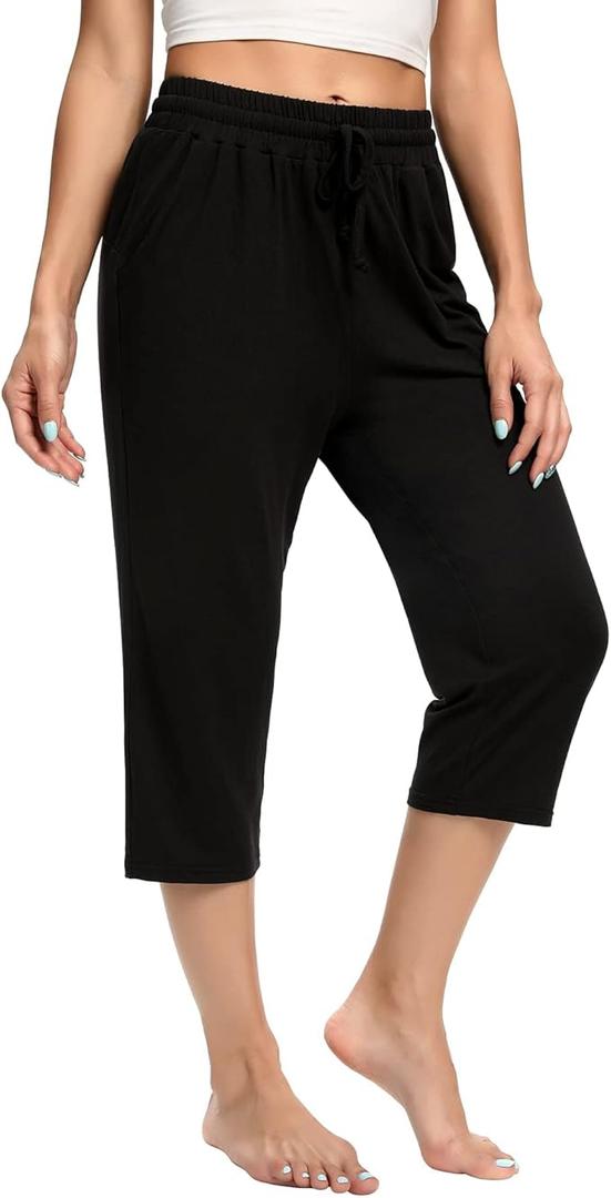 Women's Capri Yoga Pants Quick Dry High Waisted Hiking Lightweight Pants Drawstring Outdoor Pants for Women Size 1X