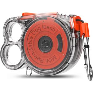 Transparent Rainbow Small Dog Retractable Leash for Small Dogs and Cats up to 18 lbs 360 Tangle-Free One-Hand Brake Portable Weighs Only 98g and 10-Foot Tape Durable