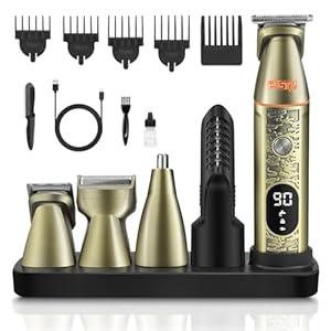 DSP 6 in 1 Man's Grooming Kit, Clipper and Trimmer Set, Trimmer Professional Barber, Shaving Mustache, Body, Nose Hair Trimmer, Waterproof IPX6, U-Shaped Hair Clipper